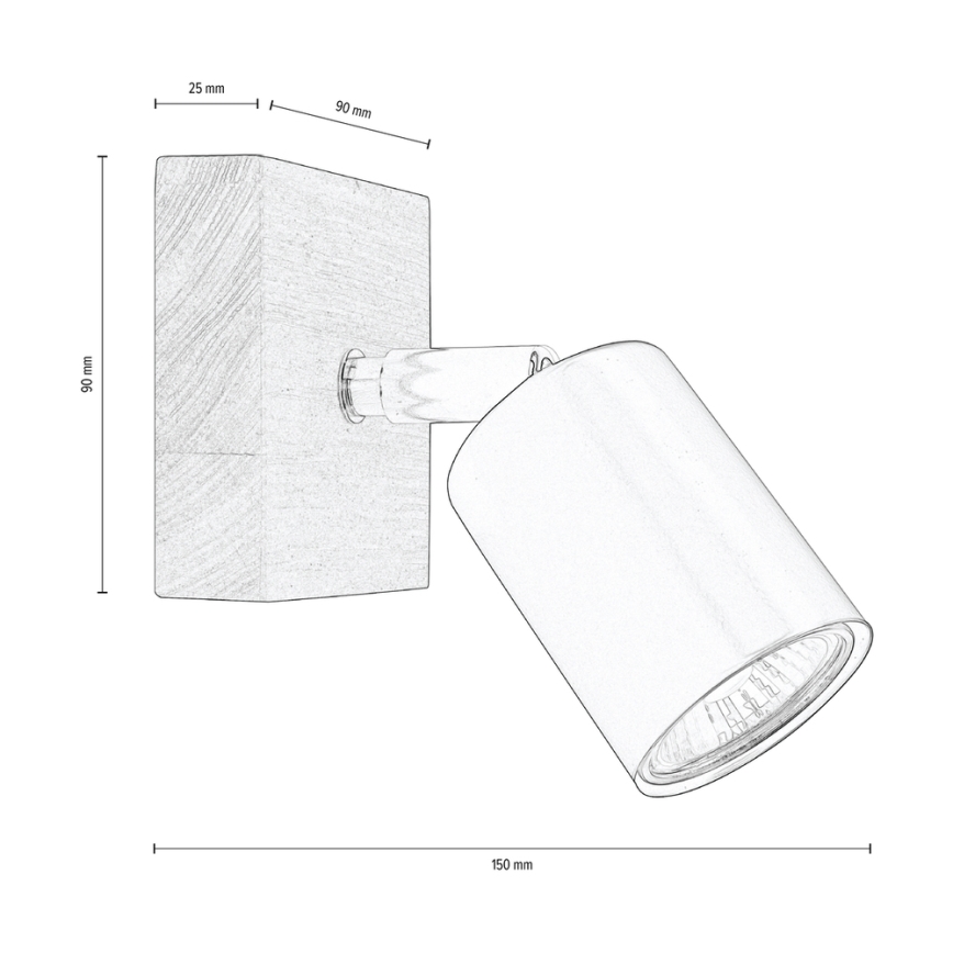 Faretto da parete MANARA 1xGU10/5W/230V noce - certificato FSC