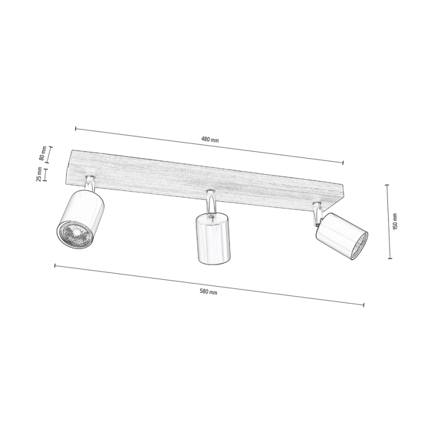 Faretto da binario MANARA  3xGU10/5W/230V pino