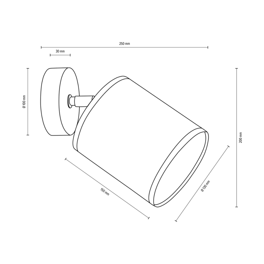 Lampada da parete a spot NEGRO 1xE27/25W/230V pino