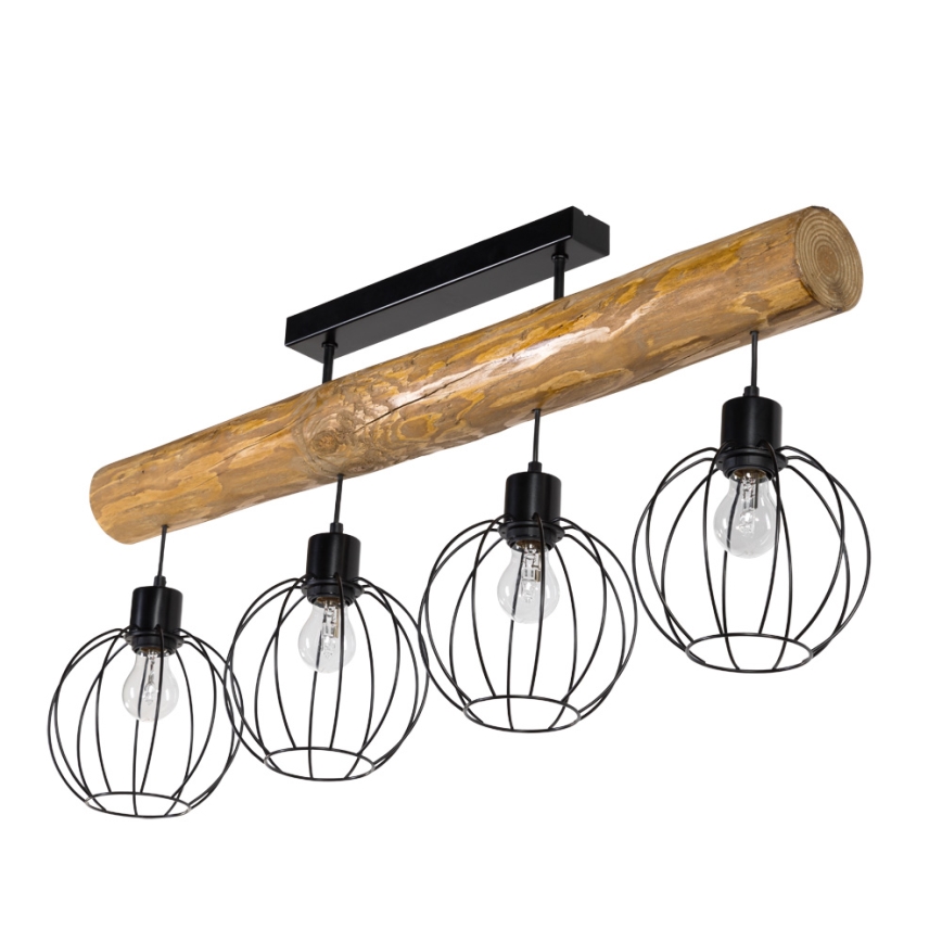 Lampadario a plafone BERIS 4xE27/25W/230V pino