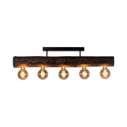 Lampadario a plafone TRABO 5xE27/60W/230V noce - certificato FSC