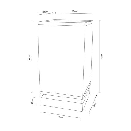 Tischleuchte FIRE 1xE27/25W/230V Eiche/beige Eiche