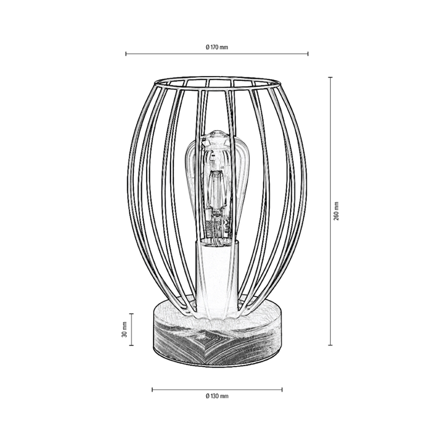 Lampada da tavolo GUNNAR 1xE27/25W/230V quercia