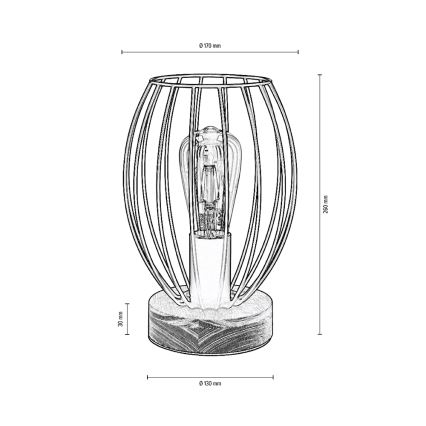 Lampe de table GUNNAR 1xE27/25W/230V chêne