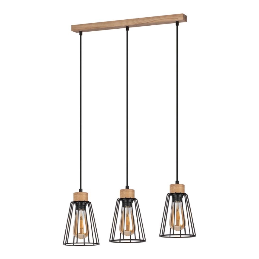 Spot-Light - Hängeleuchte ORAZIO 3xE27/60W/230V Eiche