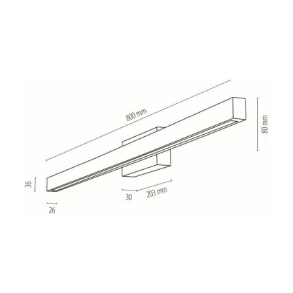 LED-Wandleuchte für Badezimmer AQUAVIVA LED/12W/230V 80 cm IP44 Eiche
