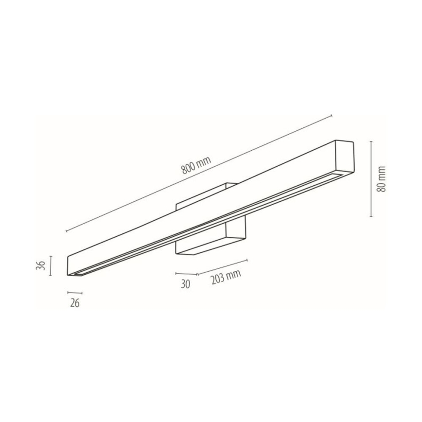 LED-Wandleuchte für Badezimmer AQUAVIVA LED/12W/230V 80 cm IP44 Eiche
