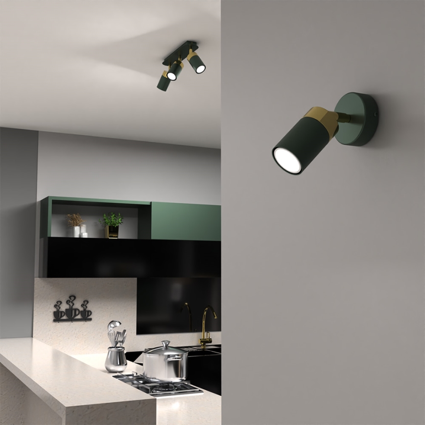 Spot mural JOKER 1xGU10/25W/230V vert/doré