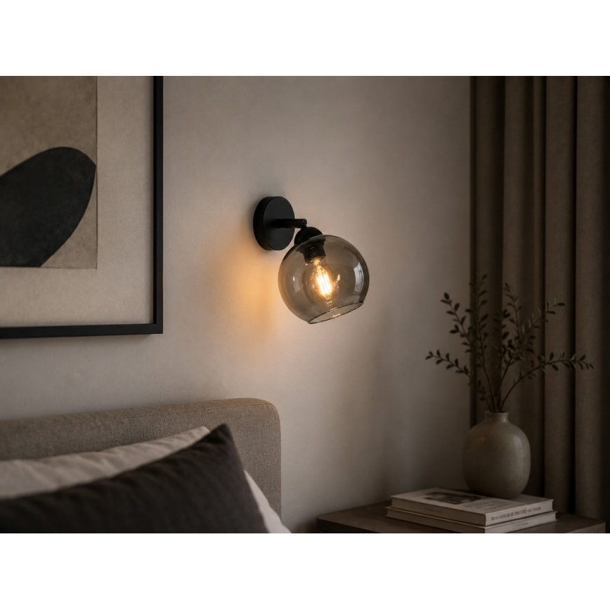 Spot mural UNO 1xE27/60W/230V noir