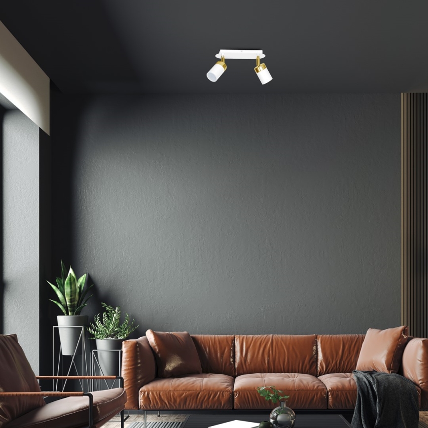 Spot orientable JOKER 2xGU10/25W/230V blanc/doré