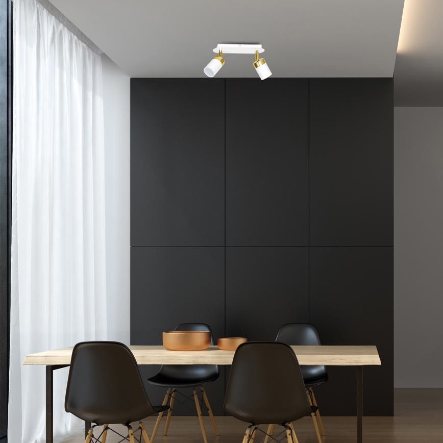 Spot orientable JOKER 2xGU10/25W/230V blanc/doré