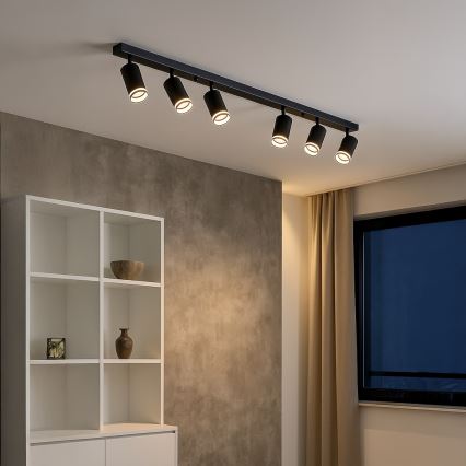 Spot PIPE 6xGU10/10W/230V noir