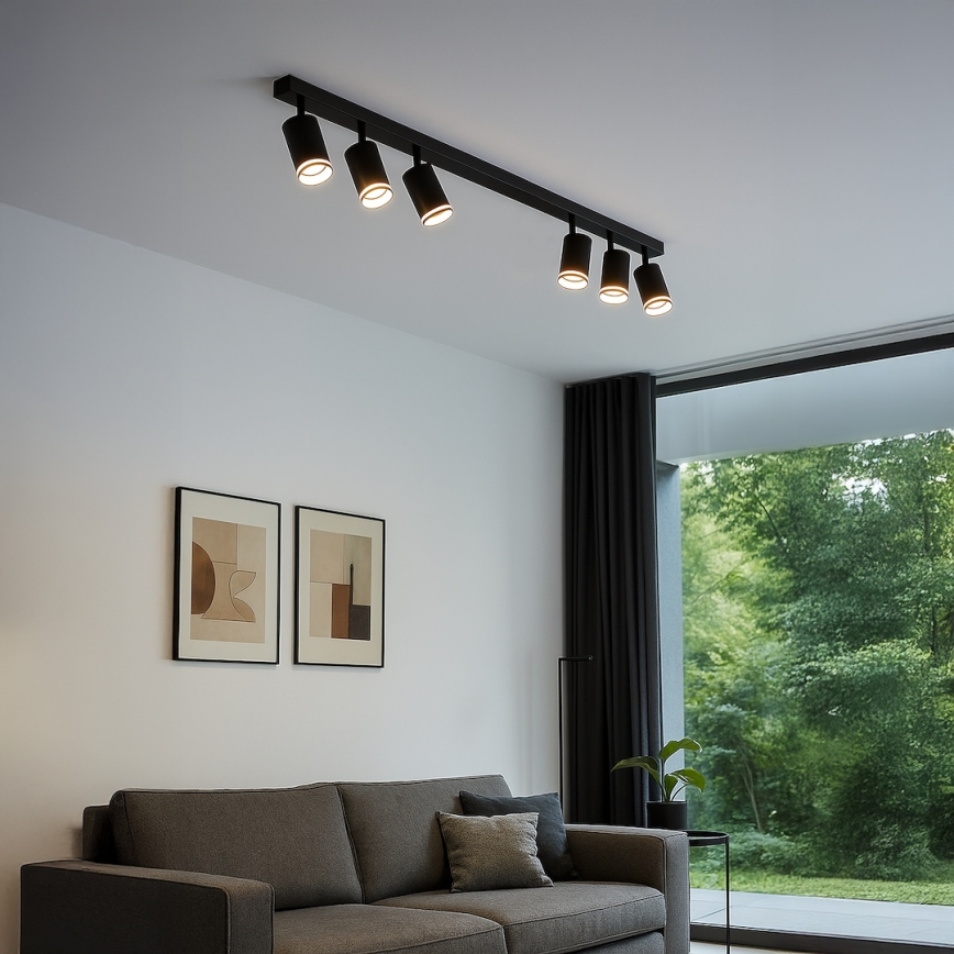 Spot PIPE 6xGU10/10W/230V noir