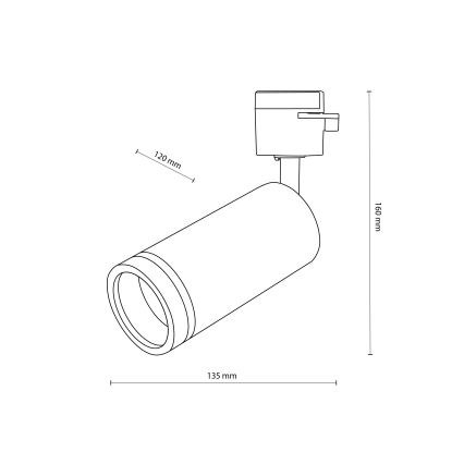 Spot pour système de rail monophasé JET RING 1xGU10/10W/230V noir