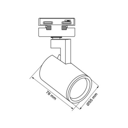 Spot pour système de rail LYNX 1xGU10/10W/230V noir