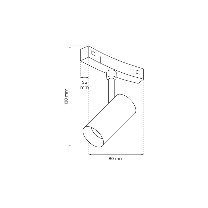 Spot pour système de rail MAGNETIC TRACK LED/7W/48V 3000K noir