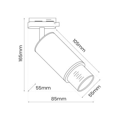 Spot pour système de rail MICA 1xGU10/25W/230V monophase blanc