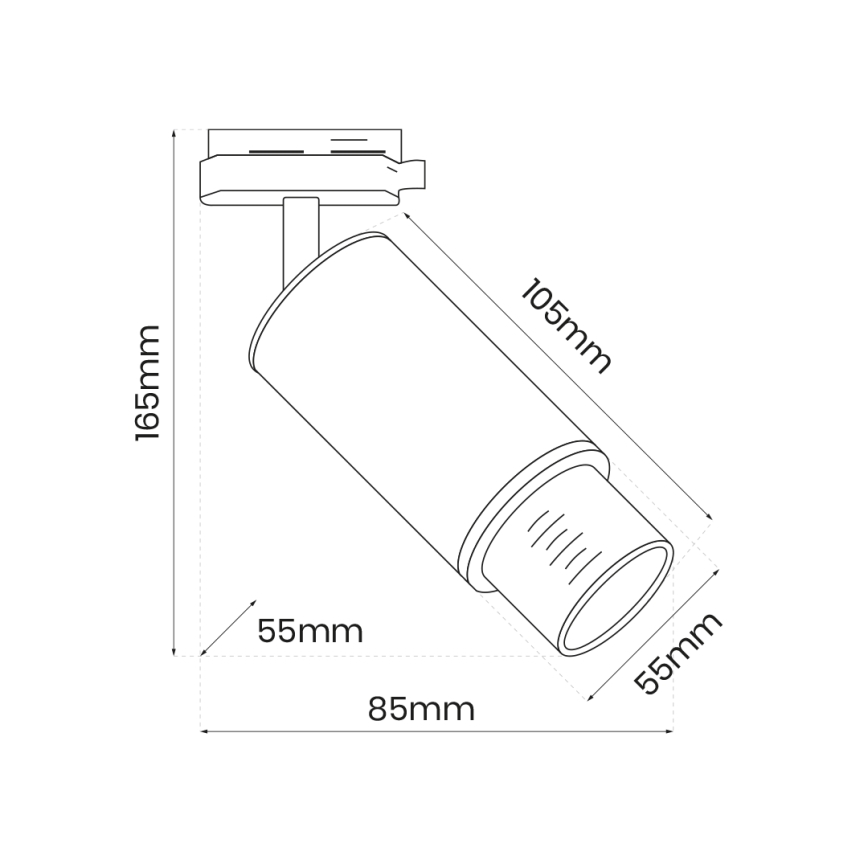 Spot pour système de rail MICA 1xGU10/25W/230V monophase blanc