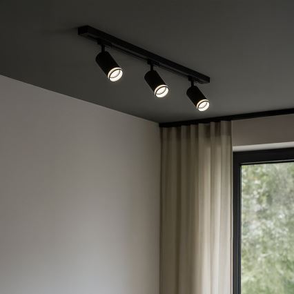 Spot pour système de rail monophasé PIPE 1xGU10/10W/230V, noir