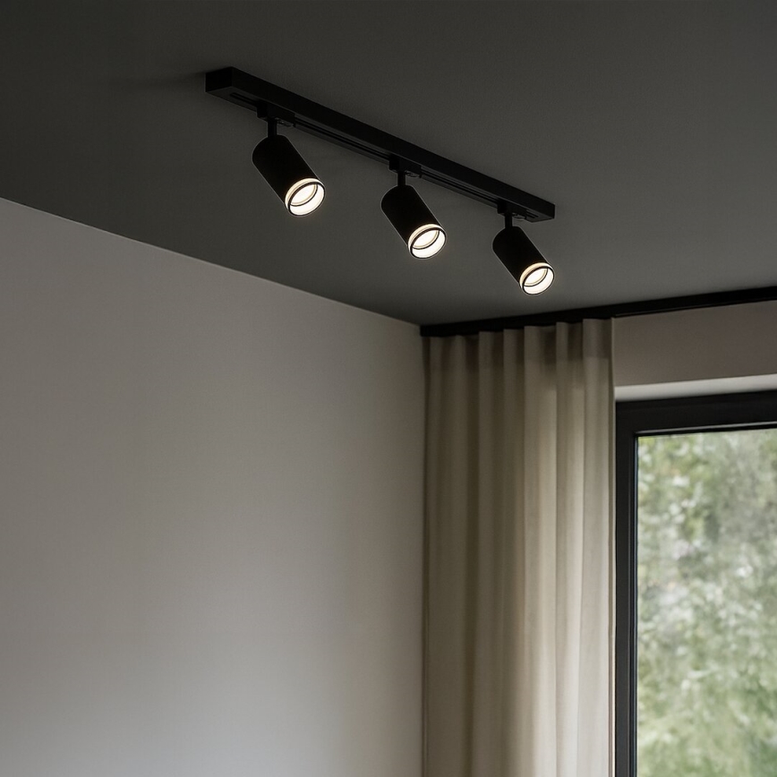 Spot pour système de rail monophasé PIPE 1xGU10/10W/230V, noir