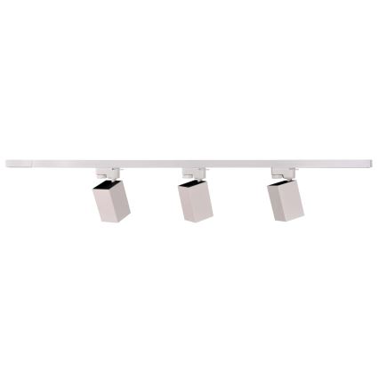Spot pour système de rail SQUARE 3xGU10/10W/230V + 1 m rail système blanc