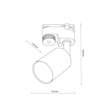 Spot pour système de rail monophasé TOP 1xGU10/10W/230V blanc