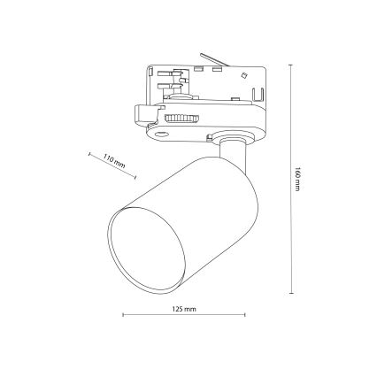 Spot pour système de rail triphasé TOP 1xGU10/10W/230V blanc