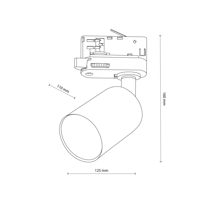 Spot pour système de rail triphasé TOP 1xGU10/10W/230V blanc