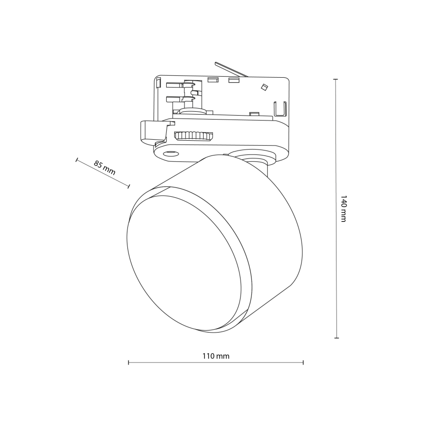 Spot pour système de rail triphasé TRACER 1xGX53/11W/230V noir