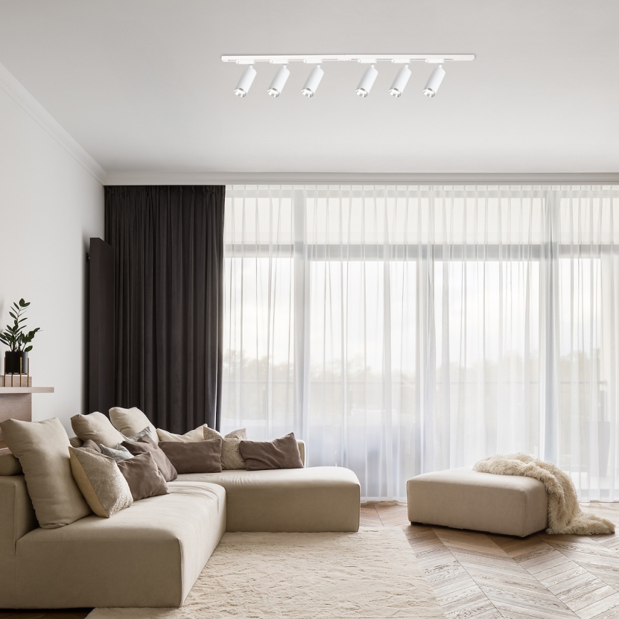 Spot pour système sur rail MICA 6xGU10/10W/230V blanc / chrome mat