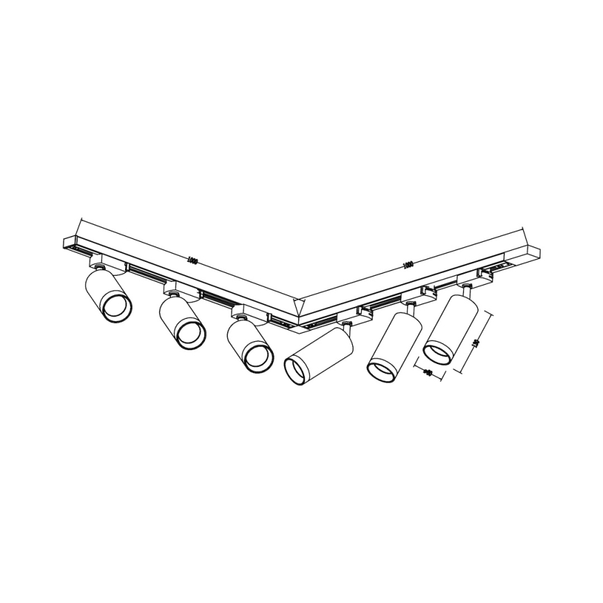 Spot pour système sur rail MICA 6xGU10/10W/230V blanc / chrome mat