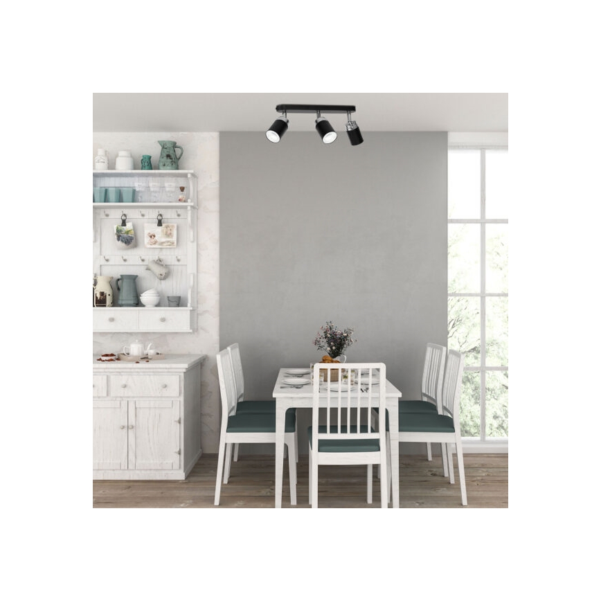 Spot RENO 3xGU10/8W/230V noir/chrome brillant