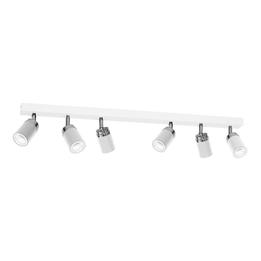 Spot RENO 6xGU10/8W/230V blanc/chrome brillant