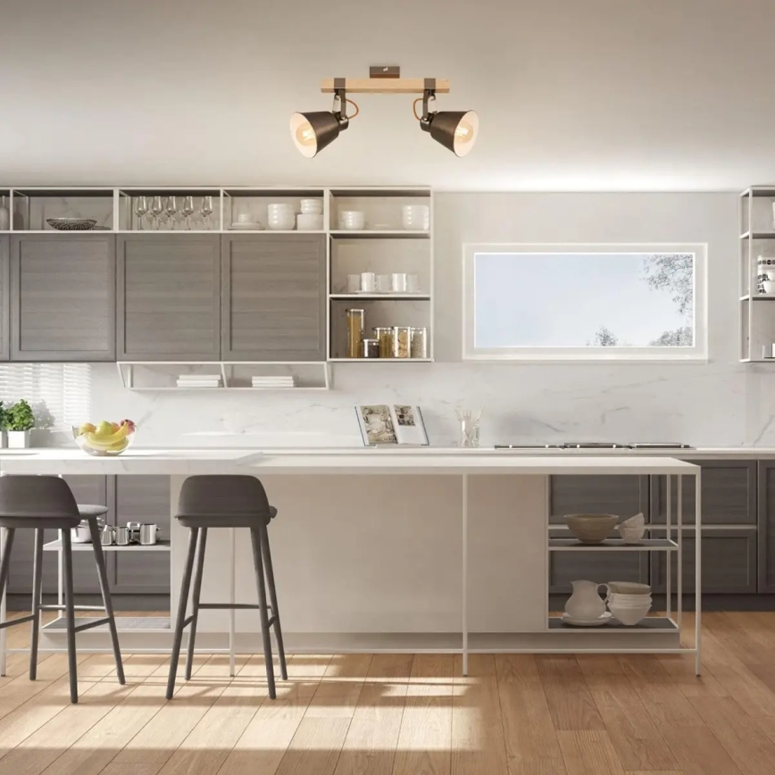 Spot RETRO 2xE27/40W/230V marron