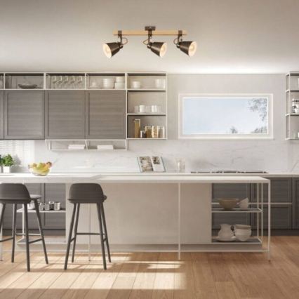 Spot RETRO 3xE27/40W/230V marron