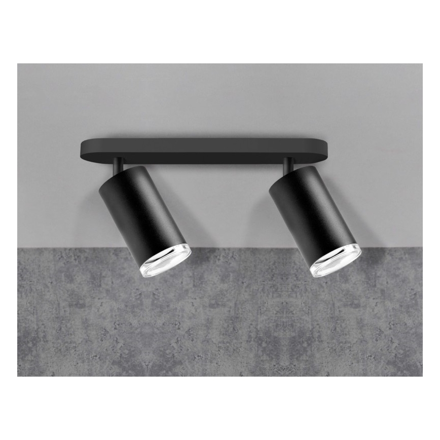 Spot salle de bain TURYN 2xGU10/10W/230V IP44 noir