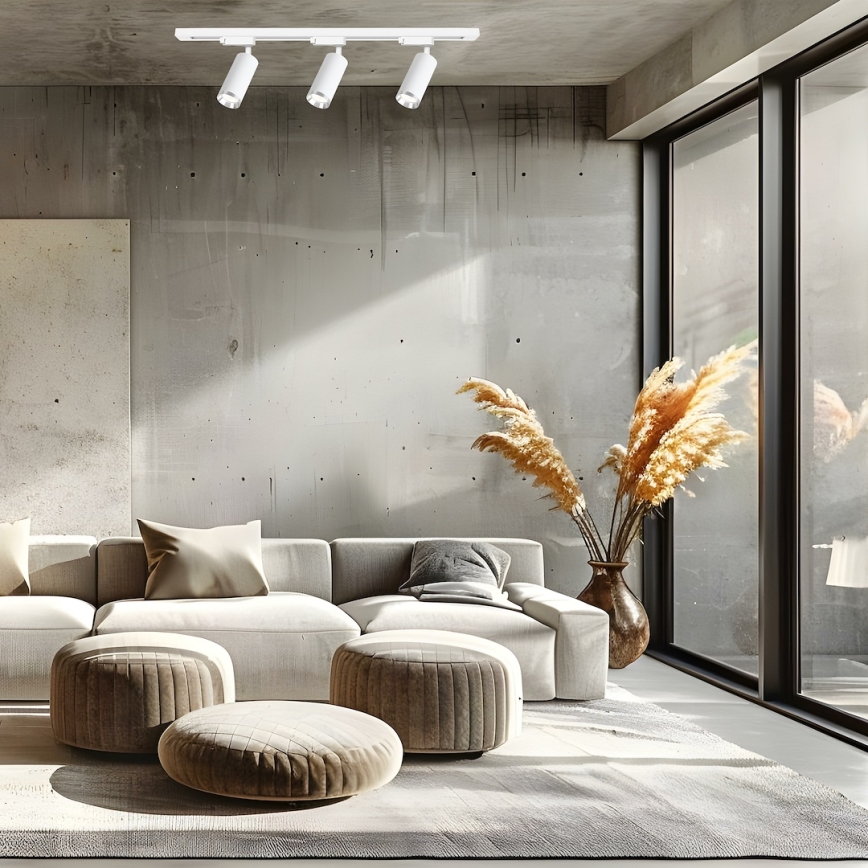 Spot sur rail MICA 3xGU10/10W/230V blanc/chrome mat