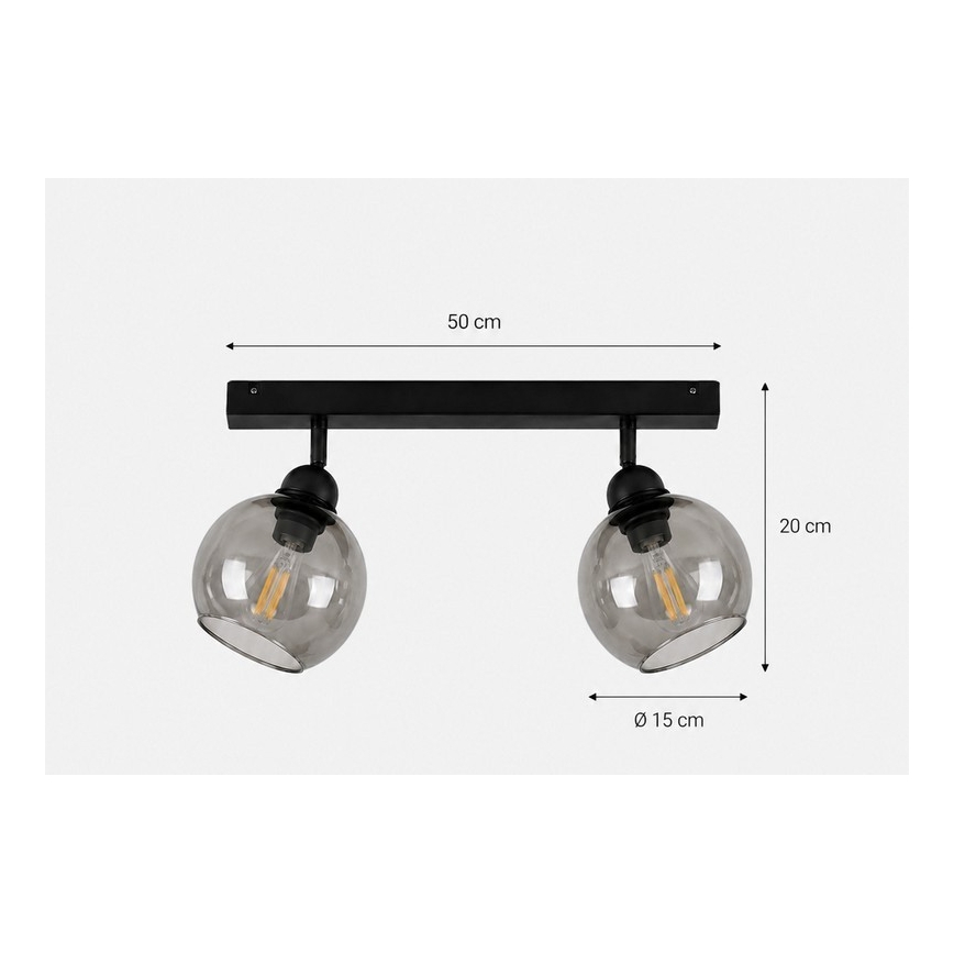 Spot UNO 2xE27/60W/230V noir