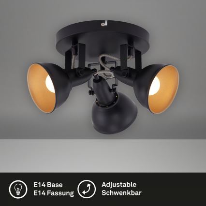 Spotleuchte 3xE14/40W/230V schwarz
