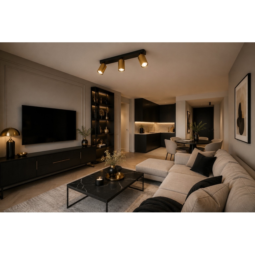 Spotleuchte ELAN 3xGU10/30W/230V Gold/Schwarz