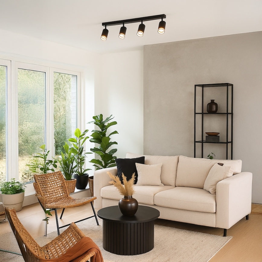 Spotleuchte PIPE 4xGU10/10W/230V schwarz