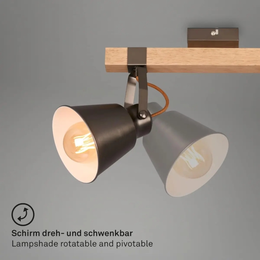 Spotleuchte RETRO 2x E27/40W/230V braun