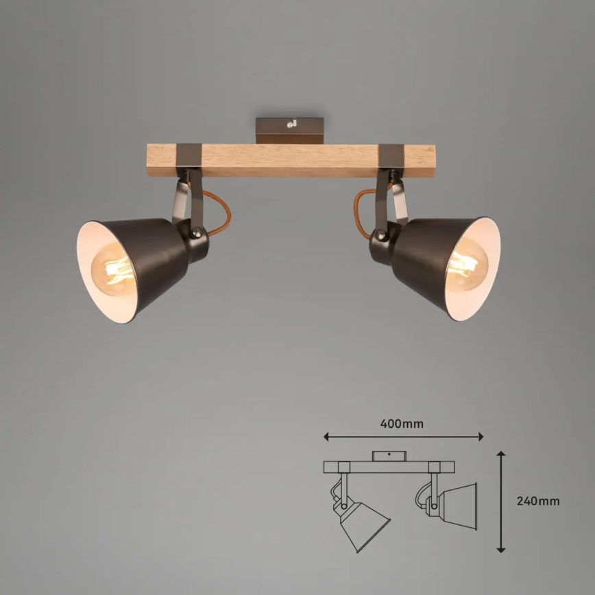 Spotleuchte RETRO 2x E27/40W/230V braun