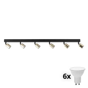 Spotleuchte TOP 6xGU10/10W/230V schwarz/gold
