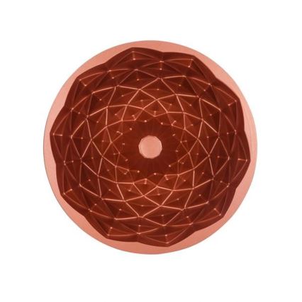 Stampo per ciambella KITCHISIMO 24 cm, motivo diamante, colore rame