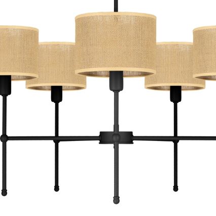 Stangen-Deckenleuchte MADELA 5xE14/40W/230V Jute/Schwarz