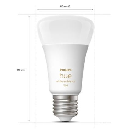 Starter kit Philips Hue White Ambiance 3xE27/11W 2200-6500K + Dispositivo di interconnessione e telecomando