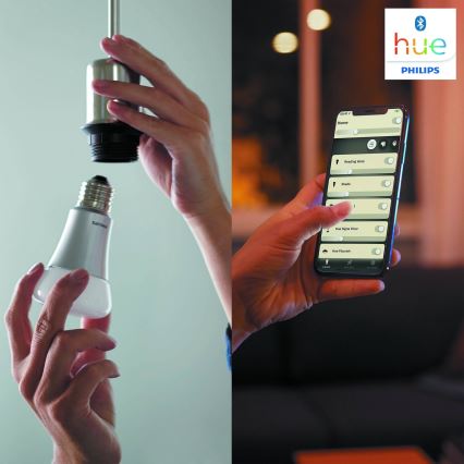 Starter-Set Philips Hue WHITE AMBIANCE 2xE27/8W/230V + Hue Bridge und Dimmschalter