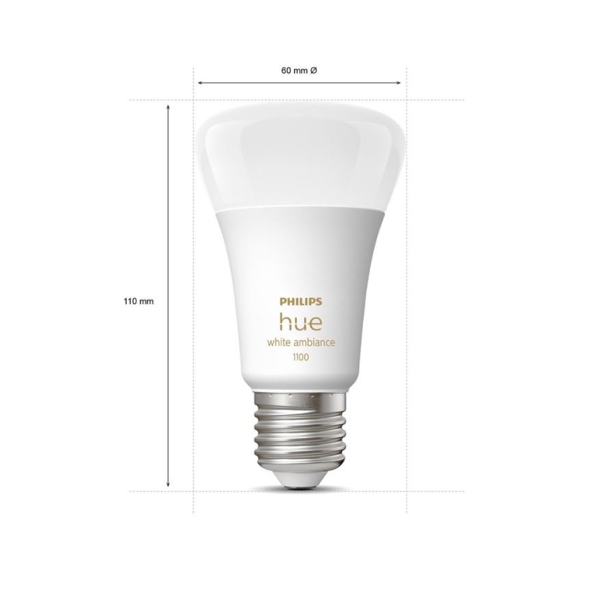 Starterpaket Philips Hue WHITE AMBIANCE 2xE27/8W/230V + Anschlussgerät