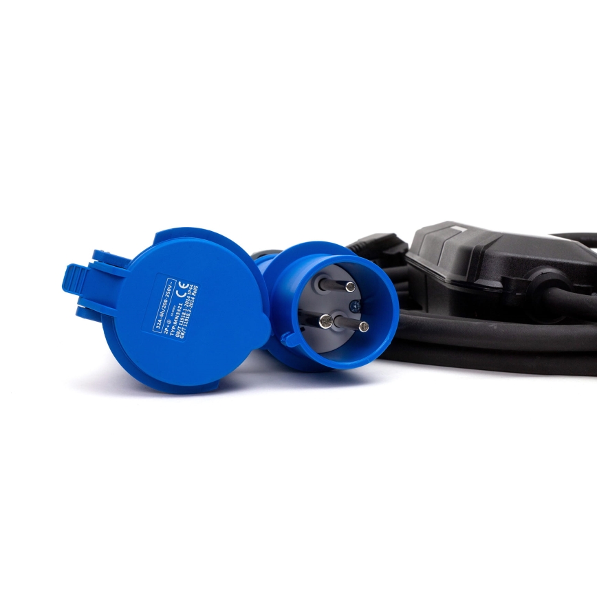 Station de charge de voyage pour voiture électrique EV/PHEV AC Type 2 32A/230V 7,4kW IP55 5m + Adaptateur 230V 3,7kW + étui